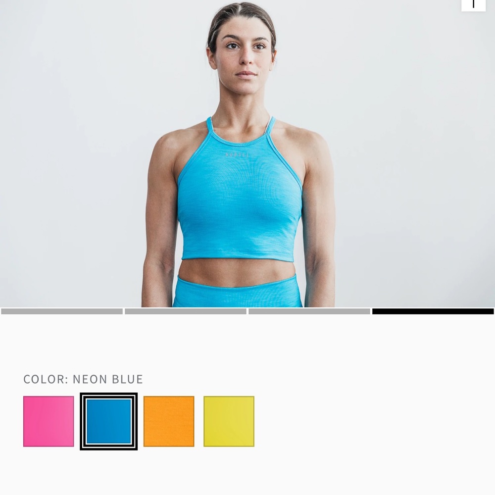 COPY - Halter Crop Ribbed Tank Neon